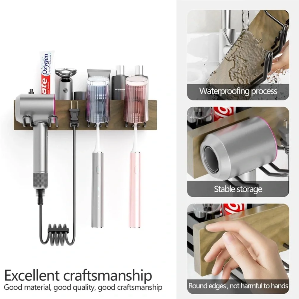 *NIB Hair Dryer Holder,Wall-Mounted Bathroom Organizer